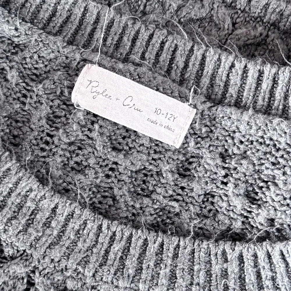 Rylee + Cru Cable Knit Sweater - Soft Green - 10-12Y